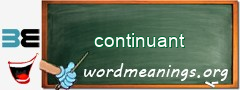 WordMeaning blackboard for continuant